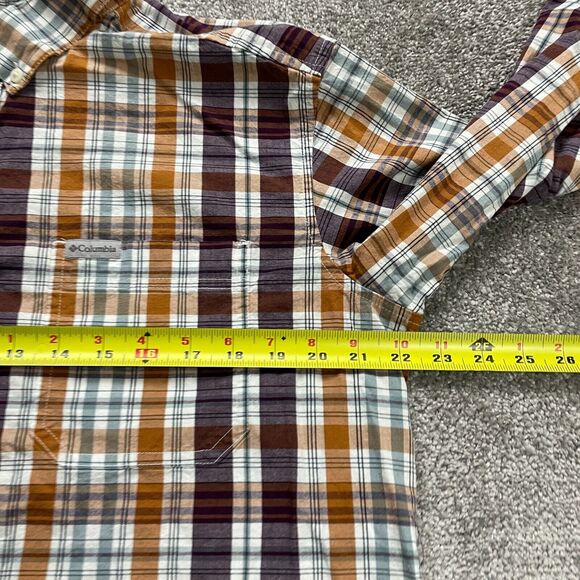 Columbia Flannel Shirt Men Large Multicolor Plaid Long Sleeve Button Down Casual - Picture 8 of 9